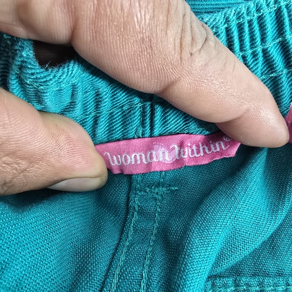 Woman Within Jeans Women’s 22WP Teal Denim Wide Leg Pants - Picture 5 of 8